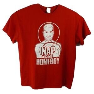 Nap Is My Homeboy T Shirt Novelty Size XL Gildan 100% Cotton Red